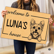 Personalized Pet Dog Welcome Door Mat with Photo and Name (A05)