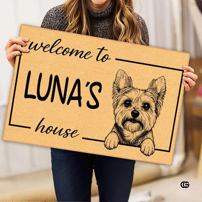 Personalized Pet Dog Welcome Door Mat with Photo and Name (A05)