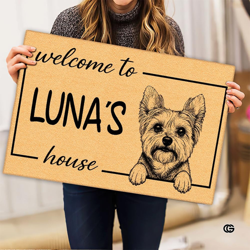 Personalized Pet Dog Welcome Door Mat with Photo and Name (A05)
