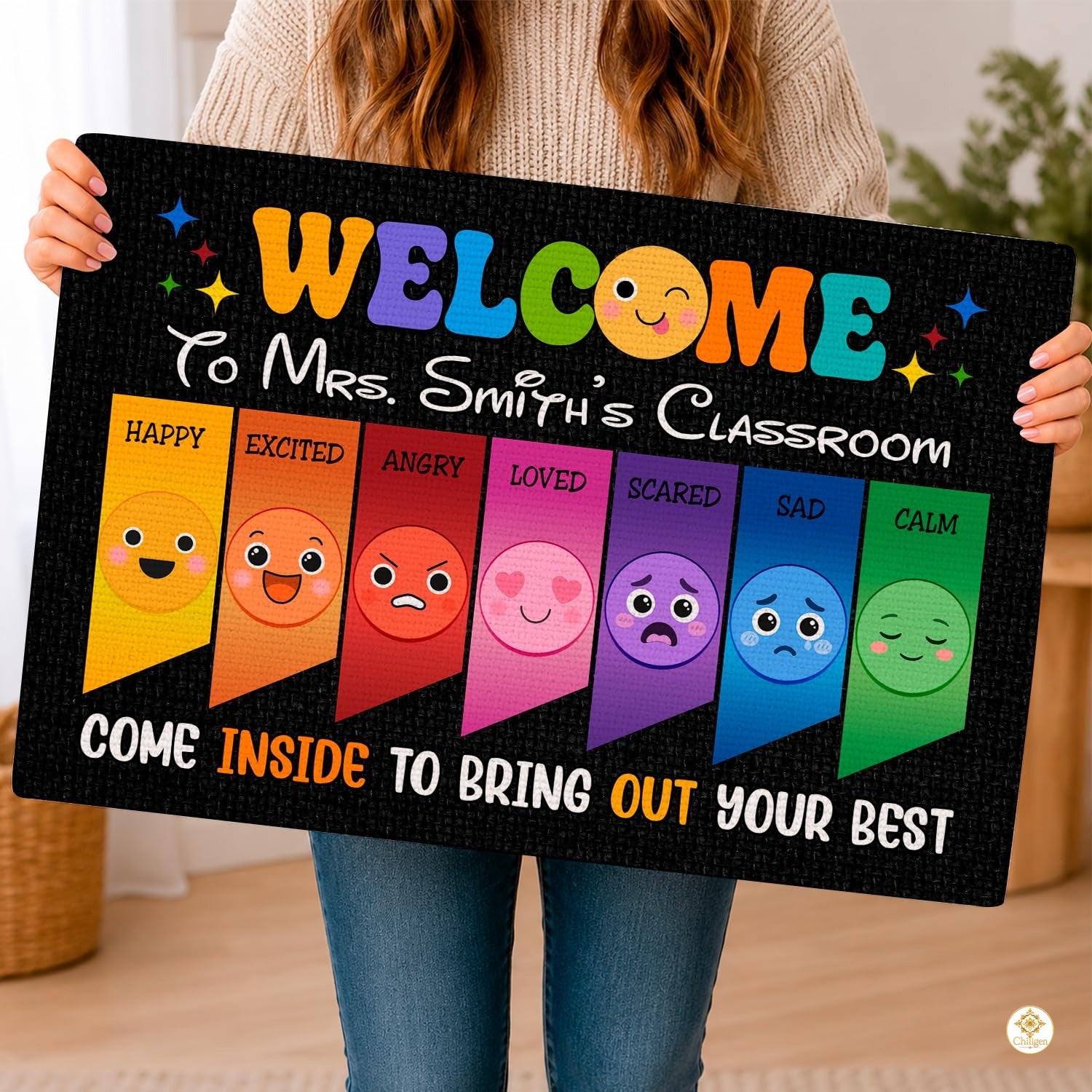 Personalized Classroom Doormat with Custom Teacher Name