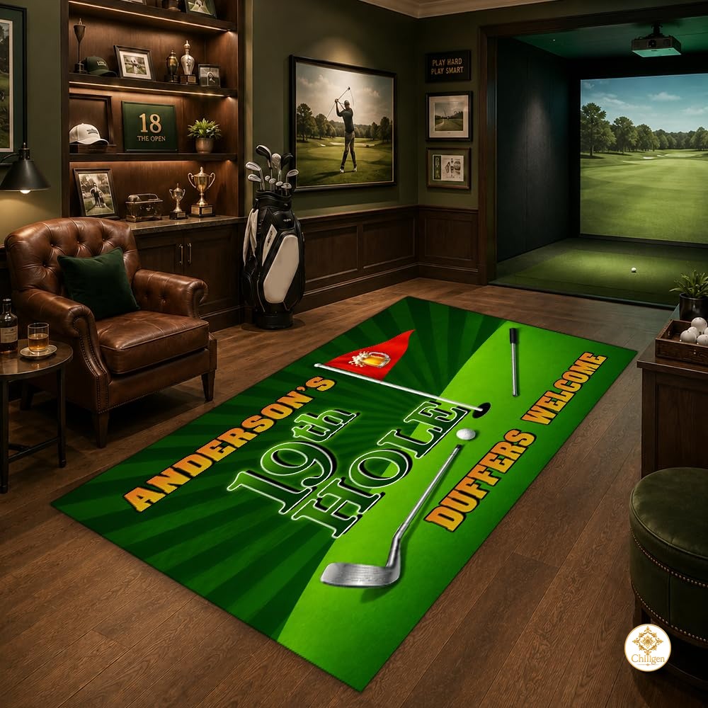 Custom Golf Welcome Mat for Front Door and Entryway