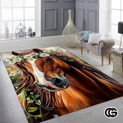 Custom Running Horse Welcome Mat for Living Room and Bedroom - Horse-ds08