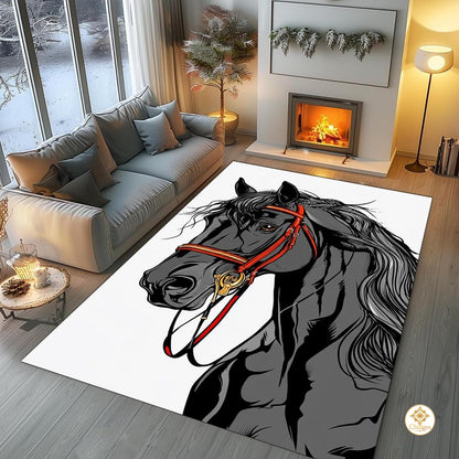Custom Running Horse Welcome Mat for Front Door and Entryway - Horse-ds25