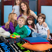Non-slip grip backing texture and resilient construction of classroom area rug. - thumbnail image 6 of 7