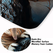 Horned owl area rug styled on patio stone floor between outdoor seating. - thumbnail image 4 of 8