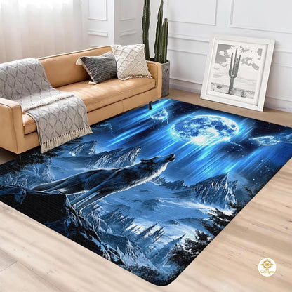 Custom Galaxy Wolves Rug for Boy Room and Living Room