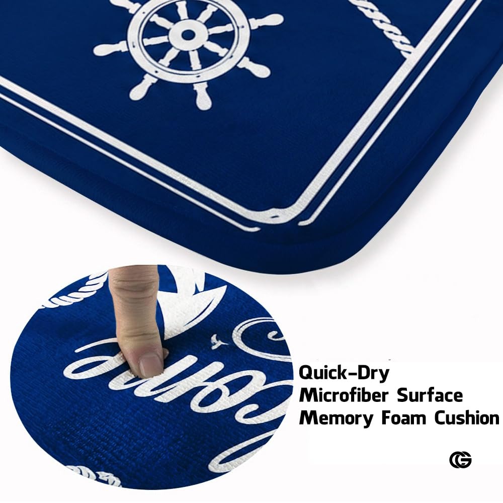 Custom Boat Rug, Personalized Welcome Aboard Mat with Boat Name, Nautical Area Rug for Deck, Entryway or Floor, Anchor Marine Decor, Boating Gift (Boat Rug 07)