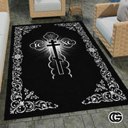 Personalized Orthodox Welcome Mat with Family Name and Cross - D10