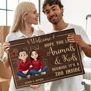 Personalized Family Couple Doormat, Custom Couple Husband Wife Doormat Gift, Outdoor Front Door Rug on Birthday, Christmas, Anniversaries, Valentine's Day for Him Her Woman (S2)