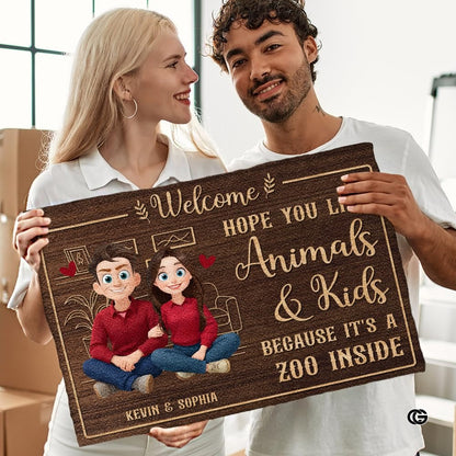 Personalized Family Couple Doormat, Custom Couple Husband Wife Doormat Gift, Outdoor Front Door Rug on Birthday, Christmas, Anniversaries, Valentine's Day for Him Her Woman (S2)
