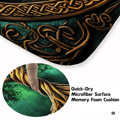 Soft low-pile microfiber surface texture on Celtic Tree of Life rug - thumbnail image 3 of 8