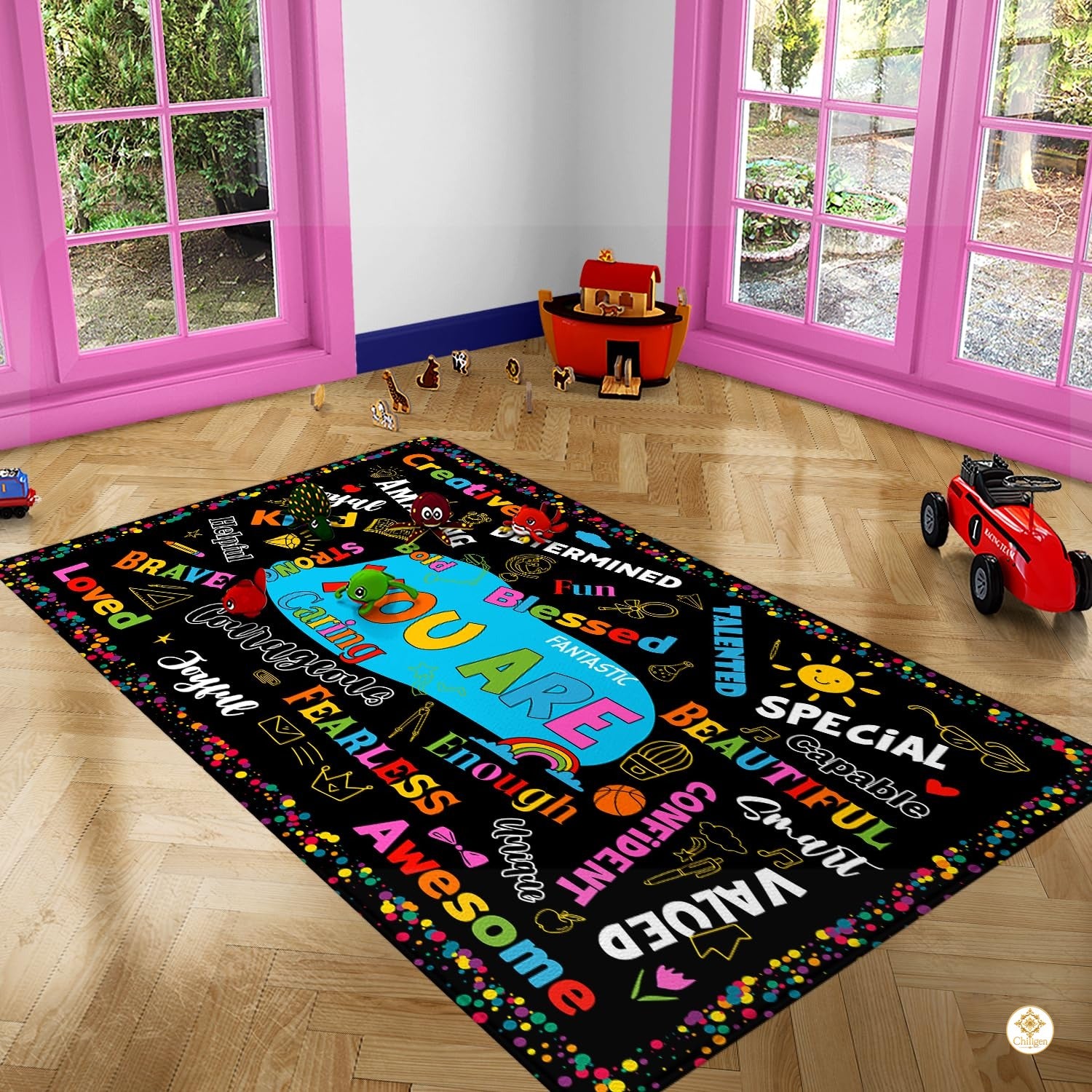 Personalized Family Welcome Mat with Monogram and Address