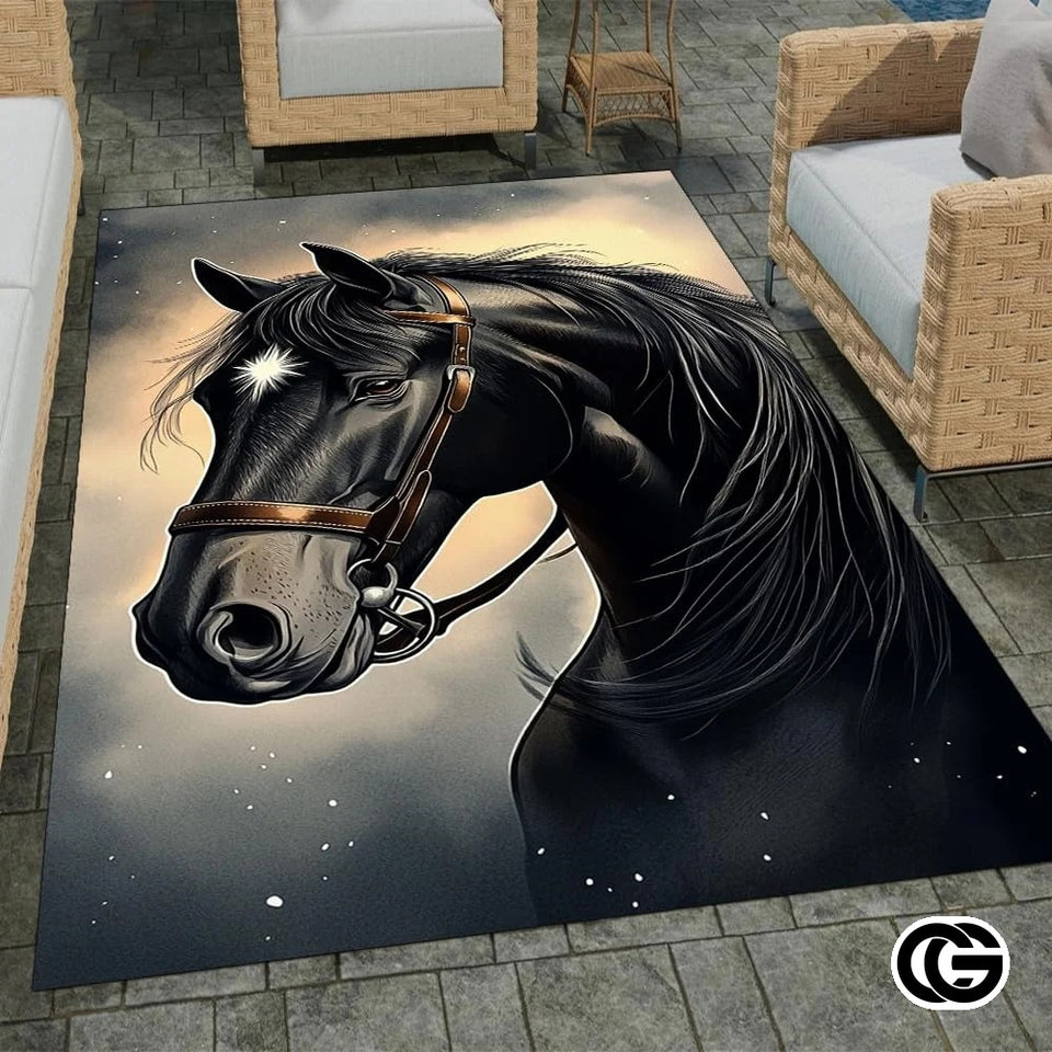 Custom Running Horse Welcome Mat for Front Door and Entryway