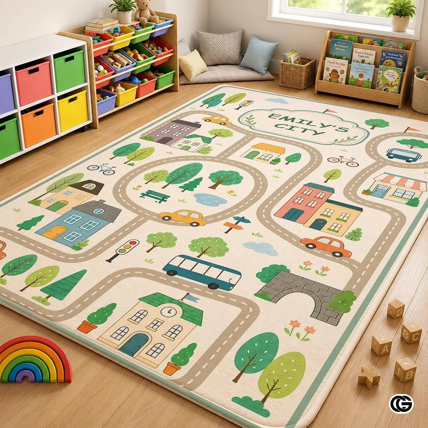 Personalized Road Map Welcome Mat with Custom Name