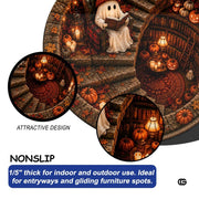 Personalized Halloween 3D Optical Illusion Ghost Round Rug