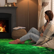 Atmospheric interior view showcasing the vibrant Celtic clover floor decor accent. - thumbnail image 8 of 8