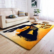 Anti-slip dot backing and clean hemmed edge stitching on basketball player rug - thumbnail image 4 of 7