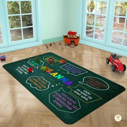 Custom Mathematics Education Rug for Classroom and Playroom - Math D2 / 3' x 5' (Rectangular)