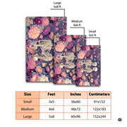 Size proportion guide showing small 3x5, medium 4x6, and large 5x8 area rug dimensions - thumbnail image 4 of 8