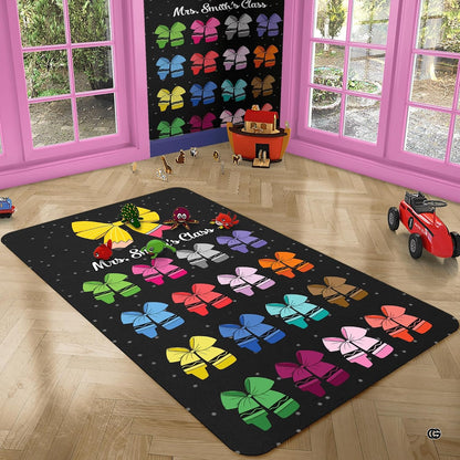 Crayon box classroom decor floor rug styled in modern learning space. - thumbnail image 3 of 7