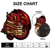 Custom Dragon Shaped Area Rug, Personalized Library Western Dragon Shaped Floor Mat Book Rug, Non-Slip Reading Room Carpet for Living Room, Bedroom, Dorm, Kids Room, Fans Lover (D1)