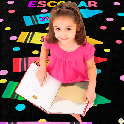 Custom ABC Spanish Educational Rug with Alphabet and Numbers