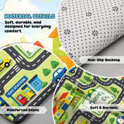 Custom Road Map Area Rug with Personalized City Street and Cars