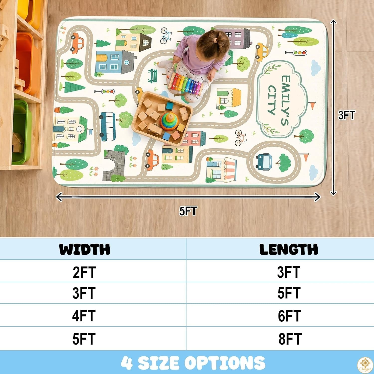 Custom Road Map Area Rug