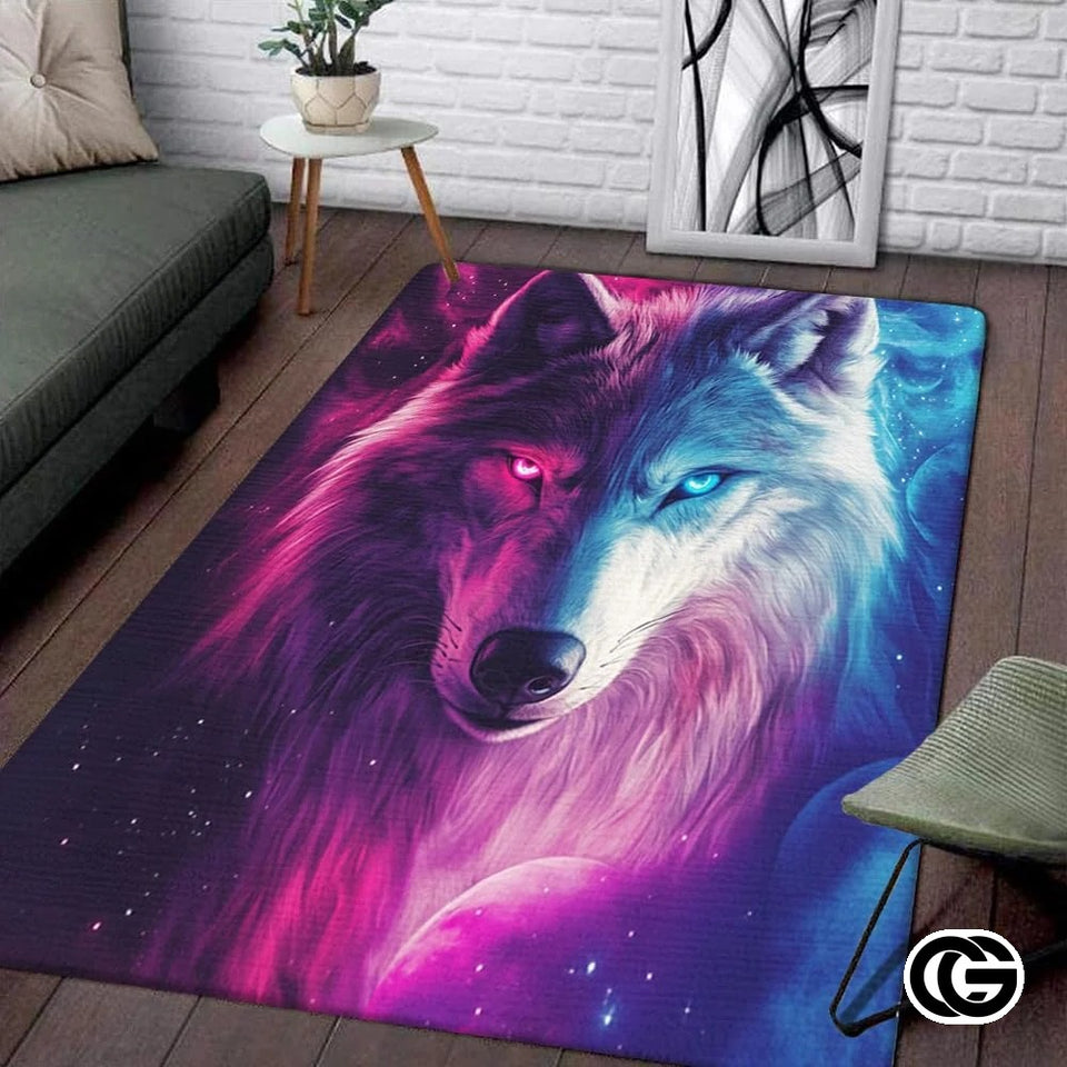 Custom Family Name Welcome Doormat for Front Door and Entryway - Wolf-ds05
