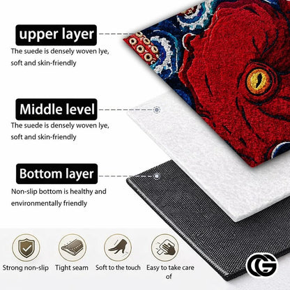 Custom Octopus Shaped Welcome Mat for Door and Entryway - D3