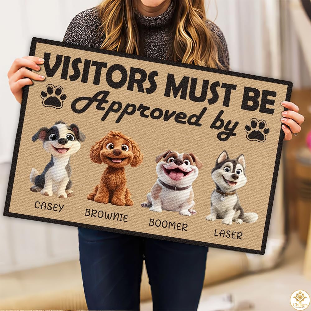 Personalized Dog Doormat with Custom Photo and Name