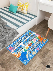 Personalized Classroom Doormat with Teacher Name and Notebook Pattern - Class-19