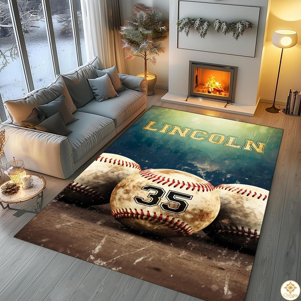 Baseball Area Rug