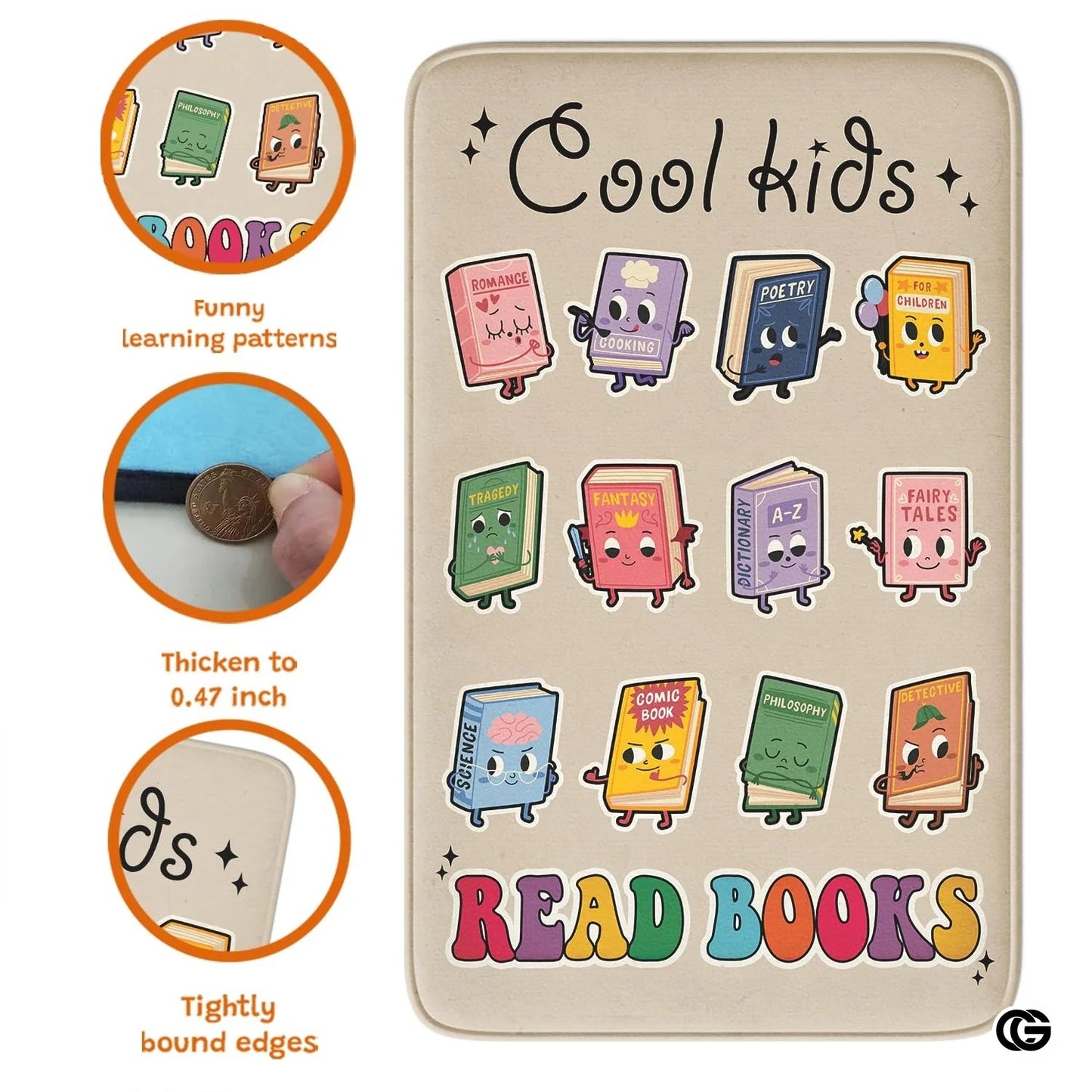 Custom Kids Read Book Rug for Classroom and Library