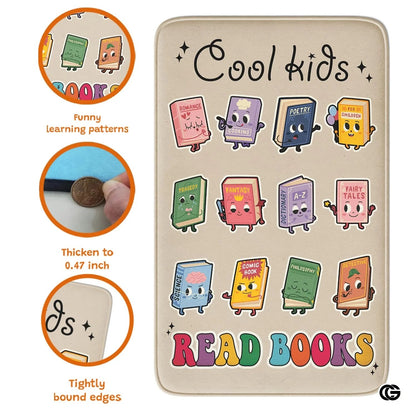Personalized Cool Kids Read Book Rug for Classroom and Library