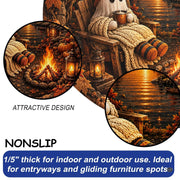Custom Halloween 3D Optical Illusion Round Rug Skeleton Horror Area Rug (1, #11)