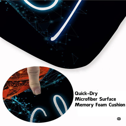 Close up texture detail showing soft pile surface and stitching of basketball area rug. - thumbnail image 3 of 7