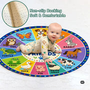 Wheel of Feelings and Emotions Round Rug, Educational Mental Health Rug for Classroom, Educational Animal Shape School Mat, Back to School Gift (Animal)