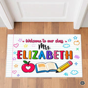 Personalized Classroom Welcome Mat with Custom Teacher Name