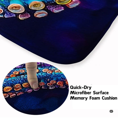 Detailed suction cups and rainbow mosaic patterns on colorful sea creatures octopus motif. - thumbnail image 3 of 7