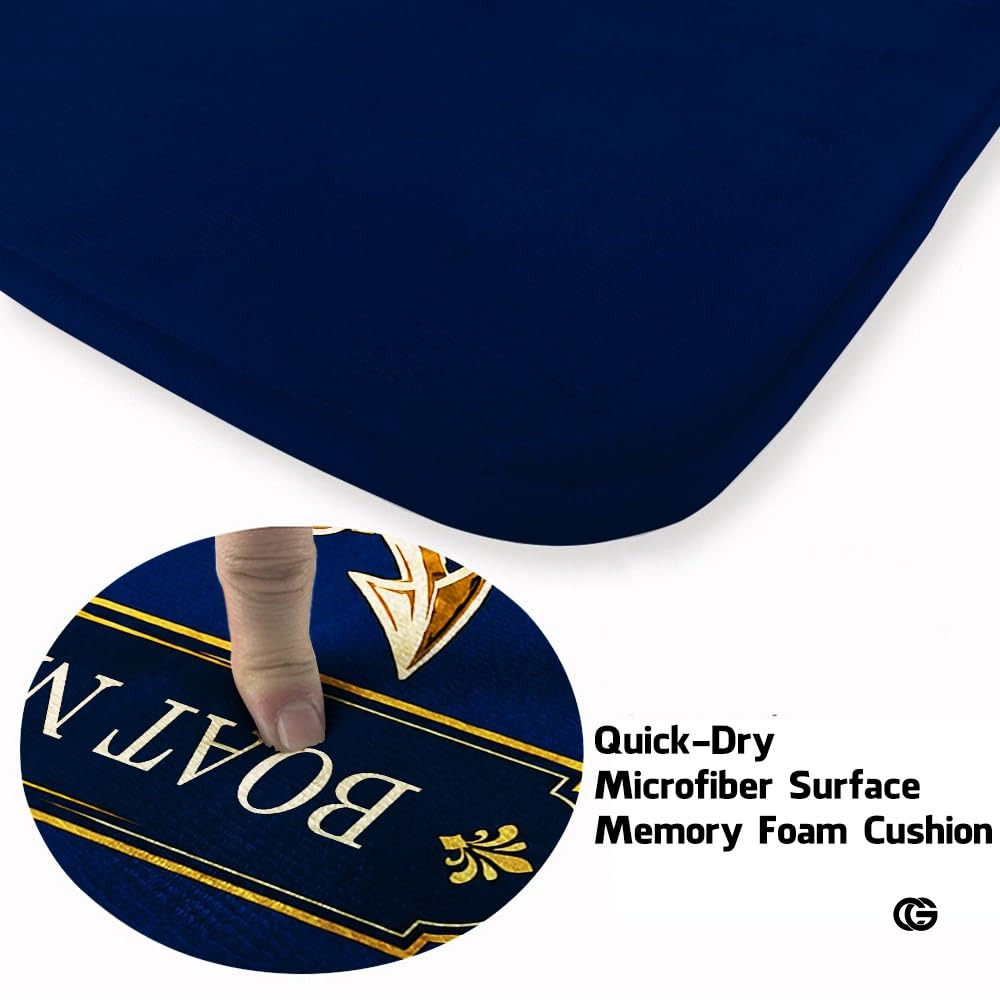 Custom Boat Rug, Personalized Welcome Aboard Mat with Boat Name, Nautical Area Rug for Deck, Entryway or Floor, Anchor Marine Decor, Boating Gift (Boat Rug 09)