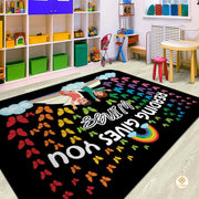 Custom Reading Rug with Floral and Butterfly Design - Butterflies