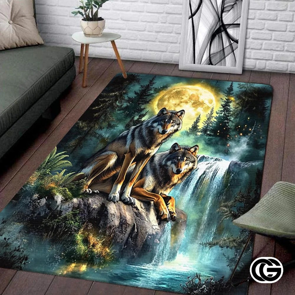Custom Galaxy Wolves Rug for Bedroom and Living Room - Wolf-ds06