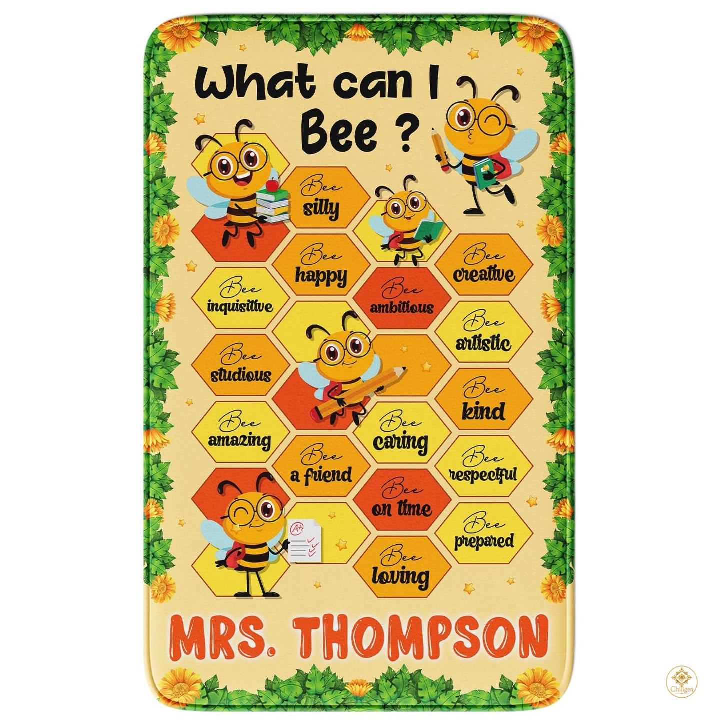 Custom Composition Notebook Welcome Mat with Teacher Name