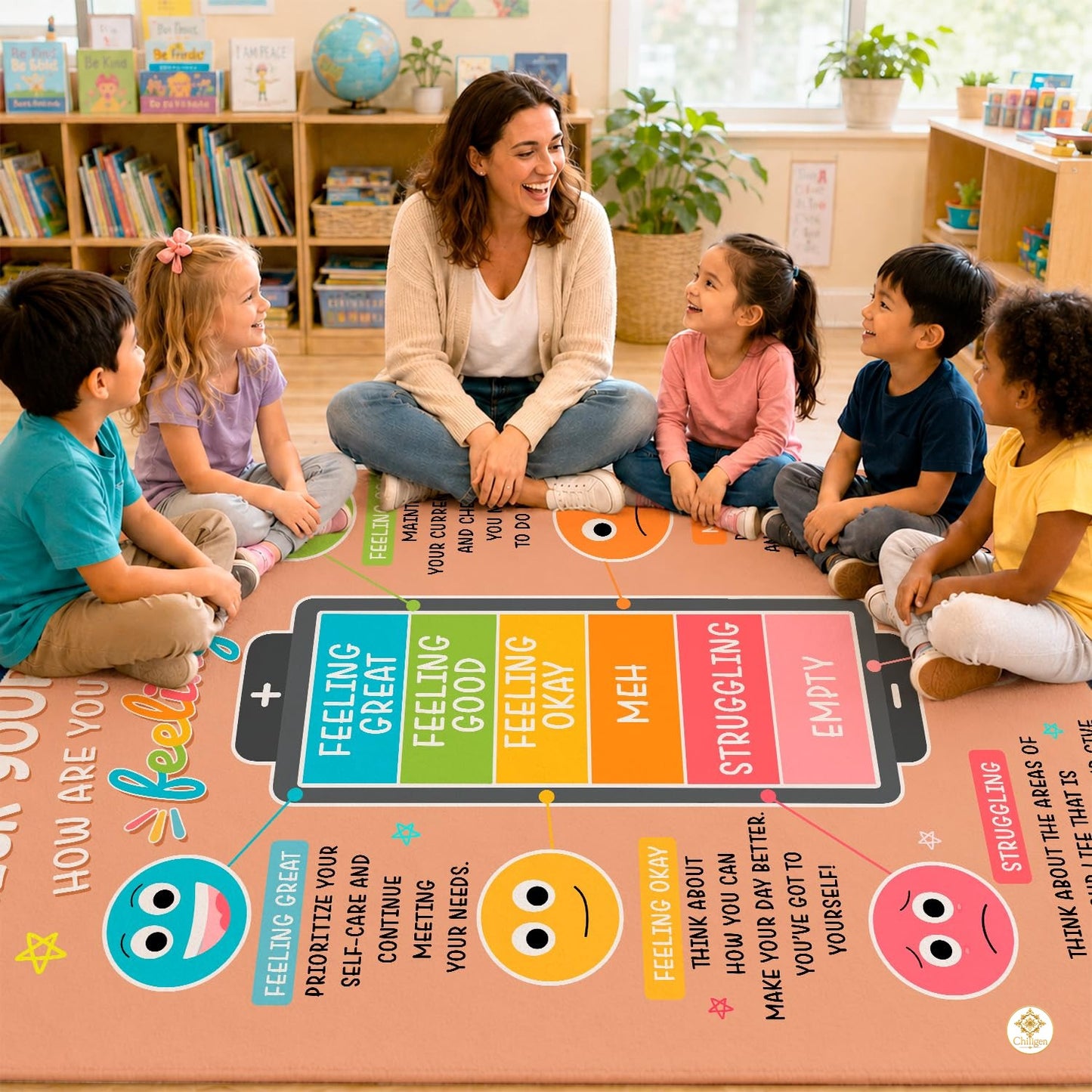 Custom Calming Corner Welcome Mat for Classroom and School
