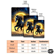 Custom Family Name Doormat with Monogram and House Address - Horse-ds29