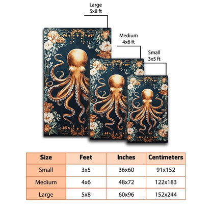 Custom Coastal Octopus Welcome Mat for Entryway and Bathroom