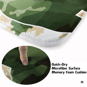 Soft low-pile microfiber surface texture on woodland camo deer sports area rug - thumbnail image 3 of 7