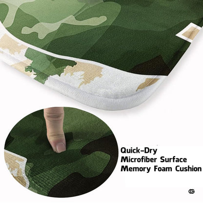 Soft low-pile microfiber surface texture on woodland camo deer sports area rug - thumbnail image 3 of 7