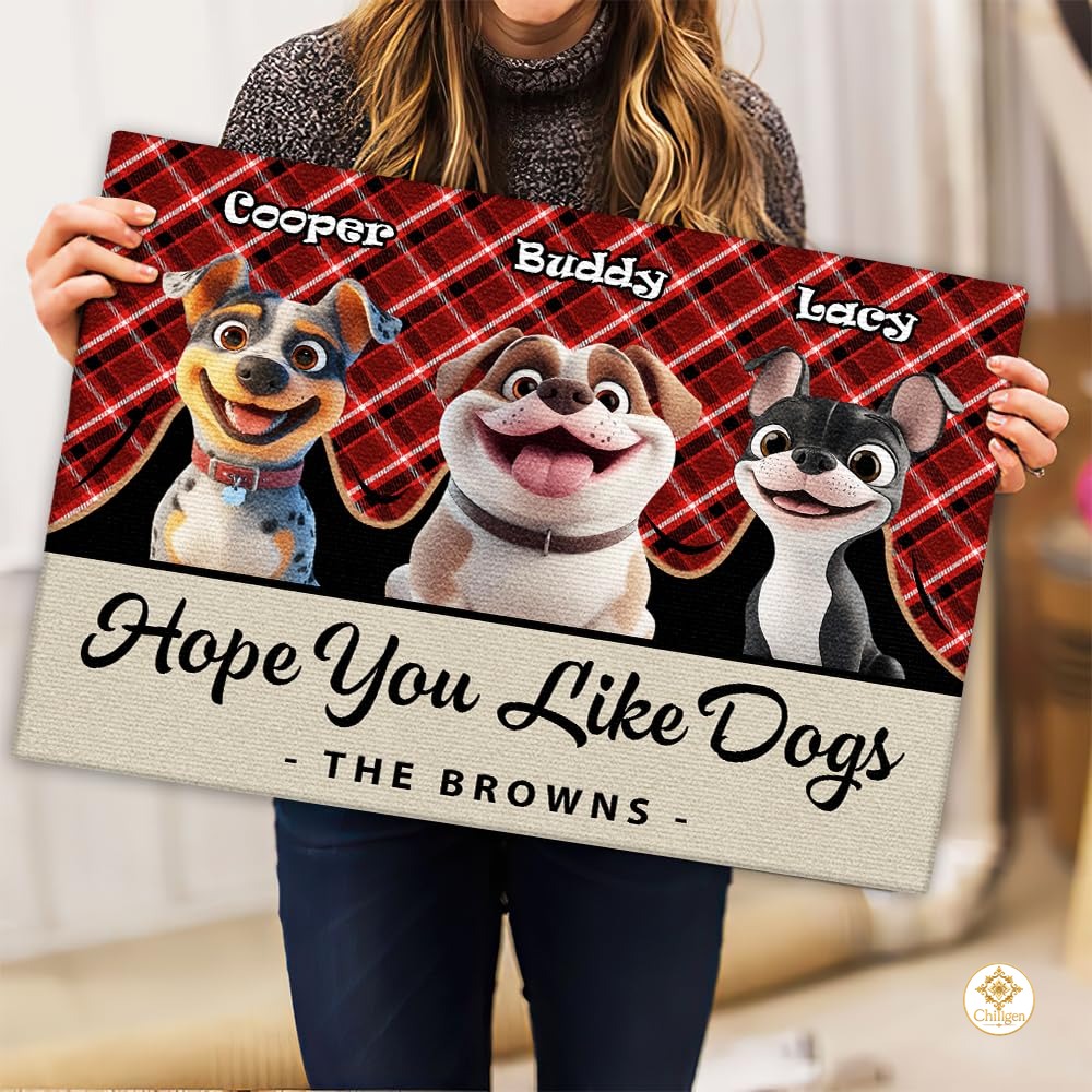 Personalized Dog Welcome Mat with Custom Pet Name